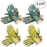 Clear Nitrile Garden Working Gloves - PROMEDIX - Comfort Flex Coated Work Gloves, Super Light Weight, Breathable Gloves, Fit Most Size & 2 Pairs of Assorted Color Gloves