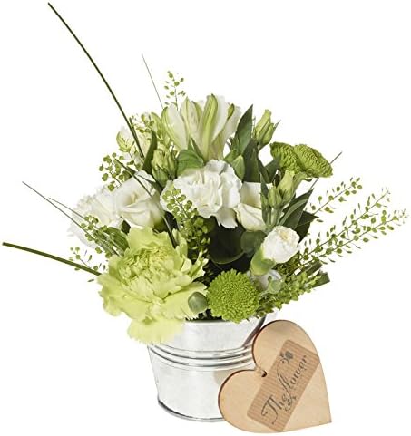 The Flower Rooms - Tiny Tin of White Flowers - Flower Gift - Table Decoration - Tiny Flower Gift
