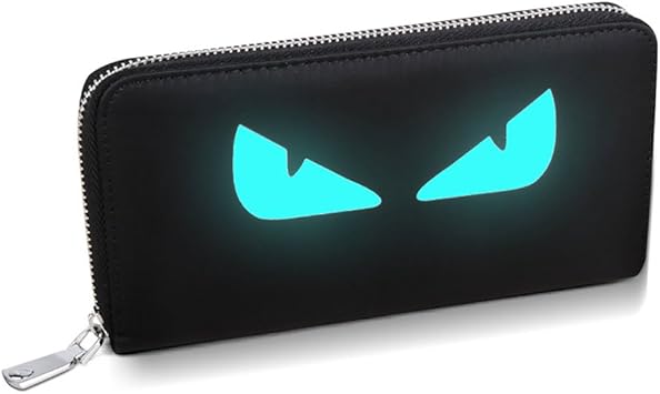 Costom Geldborse Lang Geldbeutel Herren Karten Leucht Brieftasche Handy Reissverschluss Portemonnaie Fur Teenager Jugend Studenten Manner Teufelsauge Amazon De Koffer Rucksacke Taschen