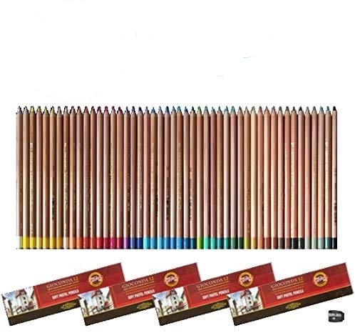Gioconda Koh-I-Noor Soft Pencil Set 48 Pastel Pencils with Sharpener