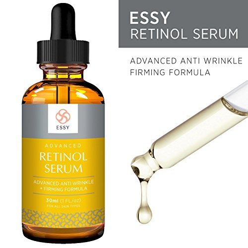 Retinol Serum with Advanced Anti Aging, Anti Wrinkle and Firming Formula - Vitamin A + Hyaluronic Acid, Vitamin E,Professional Anti-Aging Topical Facial Serum, Anti-Wrinkle & Reduce Fine Lines Essy