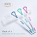 Soft Tongue Cleaner Fresh Breath - 3 Pack Bacteria Inhibiting Odorless Tongue Scraper with Ergonomic Design Non-slip Grip Carry Case Tongue Scraping Cleaner for Family Oral Care (3 pack)