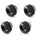 Bitspower G1/4" to Enhance Multi-Link Fitting for 12mm OD Rigid Tubing (for Use with Bitspower Rigid Tubing Only), Matte Black, 4-Pack primary