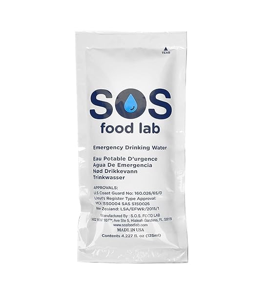 SOS 78804 EMERGENCY DRINKING WATER POUCH, 125ML