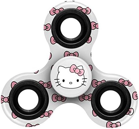 Hello Kitty White Light Pink Bows Girls Fidget Spinner Alloy Smooth Hand Spinner Tri Fidget Spinning For EDC ADHD Focus Anxiety Stress Relief