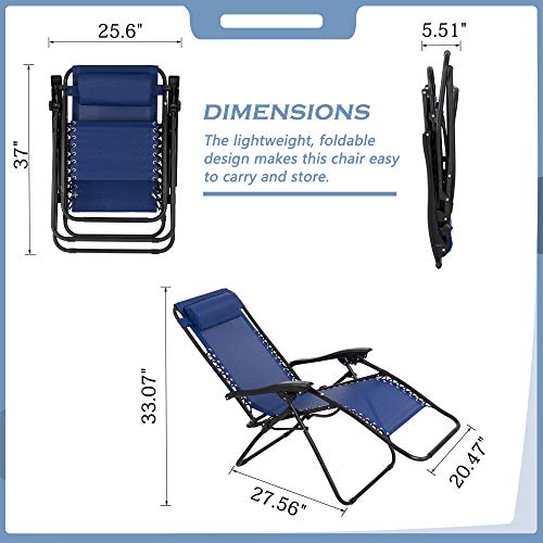 Shintenchi Patio Zero Gravity Recliner Lounge Chair, Outdoor Folding