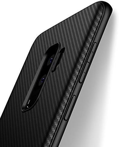 iCOCEN Samsung Galaxy S9 Plus Case [Carbon Fiber Texture Design] Durable Light Shockproof Cover Protective Stylish Slim Fit Shell Soft TPU Silicone Bumper Case for Galaxy S9 Plus 5.8 inch 2018 Black