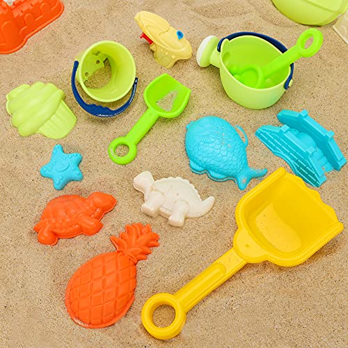 3 otters 29PCS Beach Toys, Colorful Sand Toy Set Kids Beach Toys Water Gun, Molds, Shovels, Buckets and Watering Can