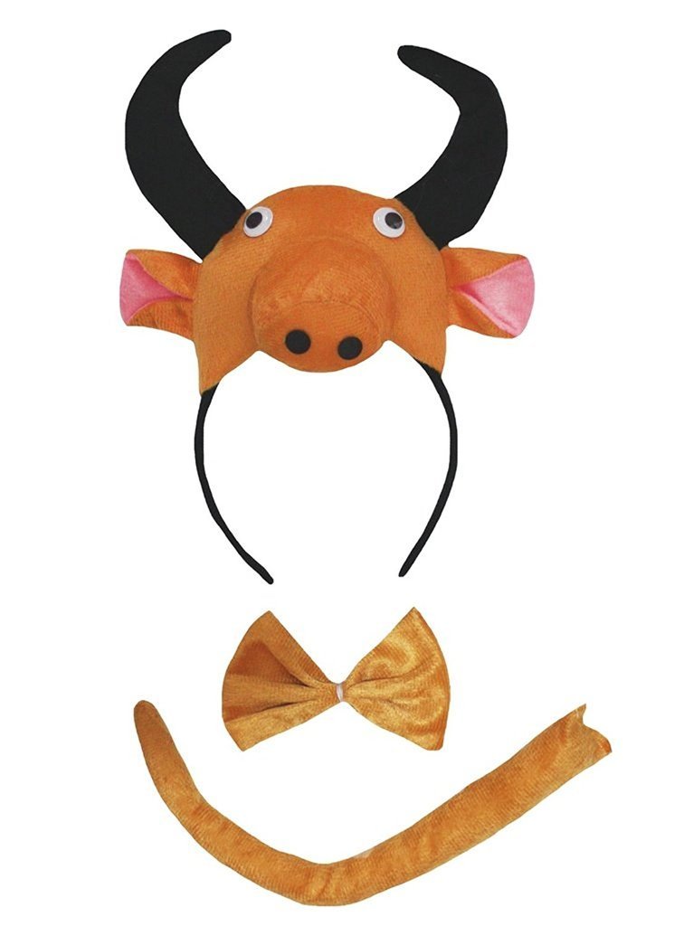 Petitebelle Cutie Headband Bowtie Tail Unisex 3pc Children Costume (Cattle, One size)