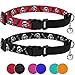 CollarDirect Skull Cat Collar Breakaway with Bell Pack of 2 PCS, Adjustable Kitten Collar for Cats Safety Elastic Strap Black Pink Orange Green Blue Red (Red-Black)