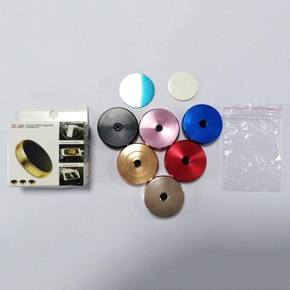 YTGOOOD Car Magnetic Phone Holder,Round-mini Magnetic Universal Patch Metal Car Phone Multi-function Magnet Suction Mobile Phone Navigation Bracket Round silver color box packaging