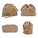 FXTXYMX Fringe Purse Vintage Suede Tassel Shoulder Bucket Bag Crossbody Bag Handbag for Woman and Teen Girls (Orange Brown)