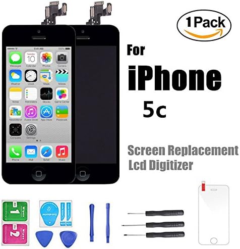 iPhone 5C LCD Screen Replacement Touch Digitizer Full Assembly With Tools Kit +Home button + Camera
