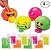ChefSlime Emoji Slime Spitting Putty Squeezer | Soft & Squishy Stress Relief Party Favor | Trick Toy - Pack of 4 Emoji Slimes for Kids and Adults