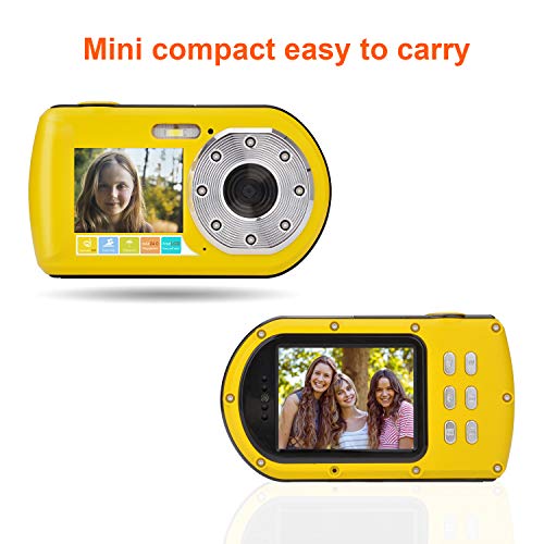 Waterproof Camera,Camking 24MP Full HD 1080P Underwater Camera 16X Zoom Sports Camera, Self-time Dual Display 2.7&2.0 Inch Screen DV Recording 10Mï¼ˆ33Feetï¼‰ Waterproof Digital Camera