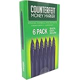 Counterfeit Pens - Money Detector Markers - Detects Fake Counterfeit Bills (6 Pack)
