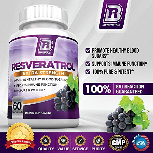 BRI Resveratrol 1200mg Potent TransResveratrol Natural Antioxidant