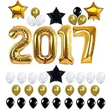 2017 Balloons Graduations Decorations 42 Inch with Black & Silver & Golden Latex Balloon Perfect for Event, Bridal Wedding and Graduations Party Supplies (Gold)