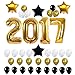 2017 Balloons Graduations Decorations 42 Inch with Black & Silver & Golden Latex Balloon Perfect for Event, Bridal Wedding and Graduations Party Supplies (Gold)