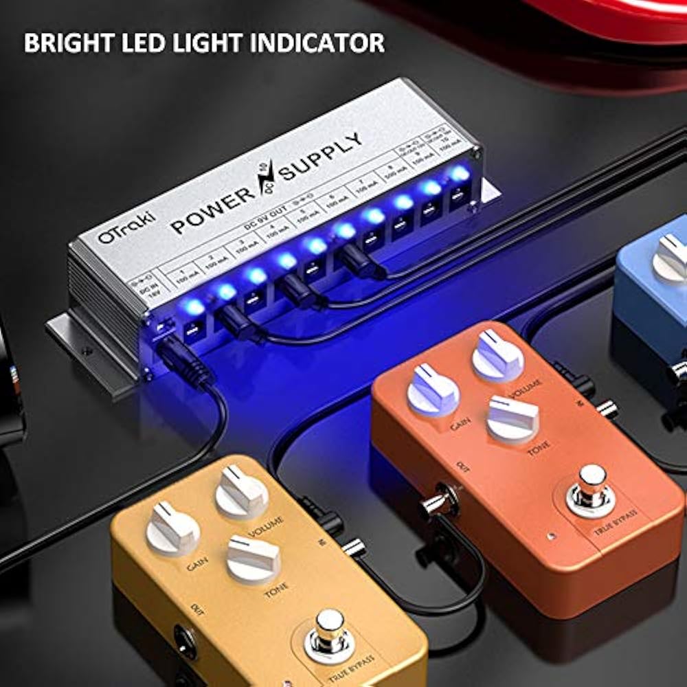 9V Guitar Pedals Power Supply 10 Ports DC 18V/12V/9V 100mA/500mA 3Way
