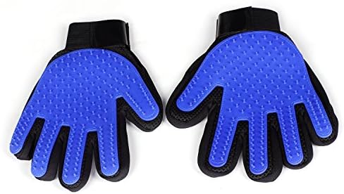 Iazhttg Pet Grooming Gloves Mitts Pet Deshedding Tool Glove Hair Removal Pet Gloves for Long Short Hair Dogs,Cats and Horses - 1 Pair