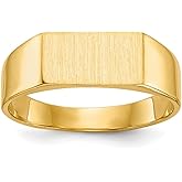 JewelryWeb 14k Yellow Gold Polished Solid Back Signet Ring Size 6 Ring for Women
