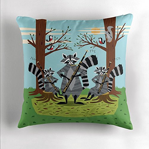 image for iotaillustration Raccoons Playing Bassoons - throw pillow/cushion cove