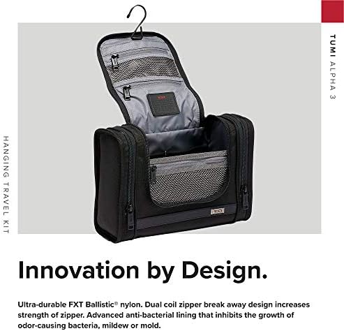 TUMI - Alpha 3 Hanging Travel Kit - Luggage Accessories Toiletry Bag for Men and Women - Black 3 TUMI - Alpha 3 Hanging Travel Kit - Luggage Accessories Toiletry Bag for Men and Women - Black