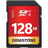 GIGASTONE 128GB SD Card UHS-I U1 Class 10 SDXC Memory Card Full HD Video for Canon Digital Camera, Full-Sized SD Card, with 1