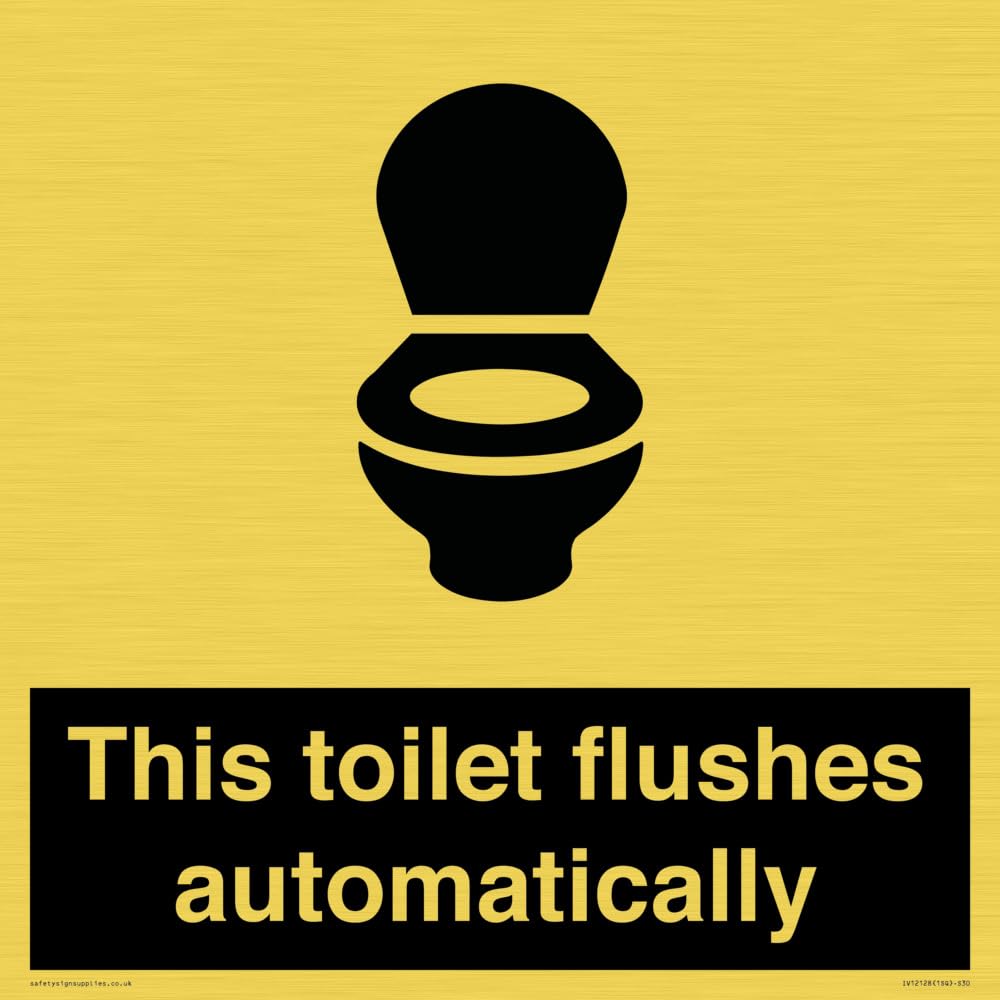 This toilet flushes automatically Sign - 300x300mm - S30