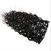 22inch Water Wave Curly Clip in Human Hair Extensions Natural Black 7Pcs 120g Wavy Remy Clip in Hair Extension for Black Women Natural Curly Hair Clip ins