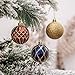 Valery Madelyn Christmas Tree Ornaments for Mardi Gras, 30ct Blue and Gold Shatterproof Christmas Tree Decorations, 2.36 Inches Peacock Hanging Ball Ornaments Bulk for Xmas Holiday Ramadan Decor
