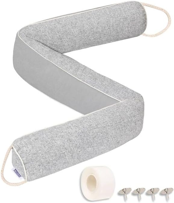 Draft Stoppers - TORRAMI Under Door Draft Stoppers 32 Inch, Heavy Triangle Stop Draft Block Cold Air/Wind/Breeze Noise Blocker Door Sweeps Weather Stripping Bottom Seal Light Gray