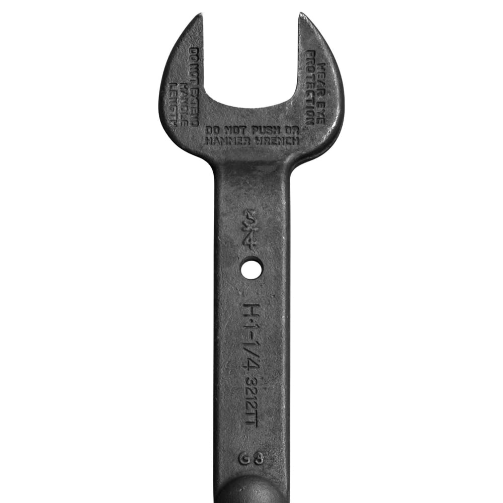 KLEIN TOOLS 3212TT Construction Spud Wrench with Tether Hole, Made in USA, 1-1/4-Inch Nominal Opening, 3/4-Inch Bolt for US Heavy Nut