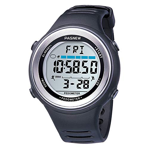 Pasnew-448 Digital Sports Watches Women Men Watches Step Watch Running Watch with Alarm Waterproof Night Light Multi-Functional Fashion Wrist Watches