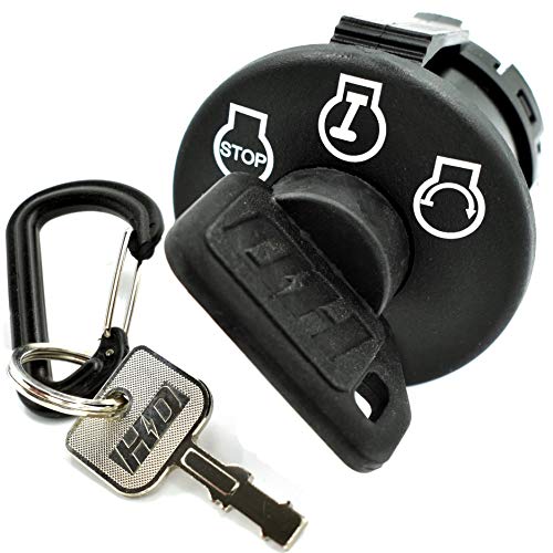 HD Switch 3 Position Starter Ignition Switch Replaces Cub Cadet, Troy-Bilt, MTD Craftsman 925-04228, 725-04228 - 2 Upgraded Keys & Free Carabiner