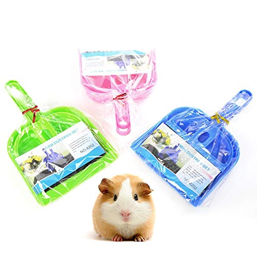 Guinea Pig Brush,Mini Dustpan and Brush Set,Hamster Cleaner Hedgehog Supplies,Cleaning Tool Set for Animal Waste,Guinea Pig Cage Cleaning Tool for Hamsters, Chinchillas, Rabbits(Random Color)