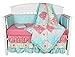 Gia Floral Coral/Blue 8-In-1 Crib Bedding Collection