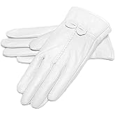LeJulyeekay Womens Real Lambskin Leather Gloves Warm Fleece Lined Driving Gloves
