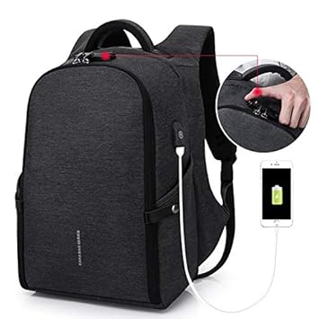 MOCA Canvas Black Laptop Backpack