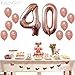 Rose Gold 40th Birthday Balloons – Large, Pack of 12 | Forty Number Balloons Party Decorations Supplies | 40 Number foil Mylar and Latex Balloon | Match for Other Number Balloons for All Ages