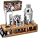 Elite 23-Piece Bartender Kit Cocktail Shaker Set by BARILLIO: Stainless Steel Bar Tools With Sleek Bamboo Stand, Velvet Carry Bag & Recipes Booklet | Ultimate Drink Mixing Adventure primary