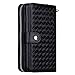Urvoix iPhone 7 Plus / 8 Plus Case, Woven Skin Leather Zipper Wallet Detachable/Separable Magnetic Back Shell Cover/Hand Strap, Card Slots for iPhone 7 Plus / 8 Plus(5.5-inches Version) Black