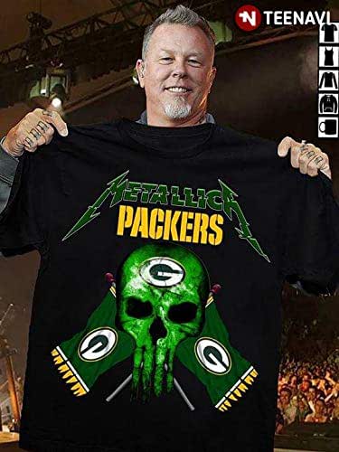 Metallica Green Bay Packers Skull Flag Customized Handmade Shirt 100 Cotton Amazon Ca Handmade