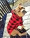 KOOLTAIL Plaid Dog Hoodie Pet Clothes Sweater with Hat and Pocket for Small Medium Large Size Dogs, Soft Winter Warm Dog Cold Weather Coat, Fleece Fall Dog Hooded Sweatshirt for Puppy Cats, Red M
