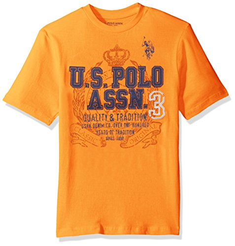 U.S. Polo Assn. Boys' Crew Neck Iconic Graphic Logo T-Shirt, Stanton Orange, 10/12 U.S. Polo Assn. Boys' Crew Neck Iconic Graphic Logo T-Shirt, Stanton Orange, 10/12
