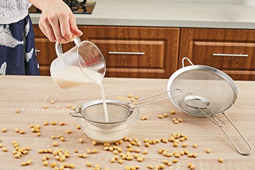 GWHOLE Sieb Feinmaschig Küchensieb Mehlsieb Set 7/12/18 cm, aus Edelstahl – Bild 5