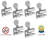 ALAZCO 6pc Premium Home Security Sliding Window Lock - Tamper Resistant Extruded Aluminum - Thumbscrew No Tool Needed