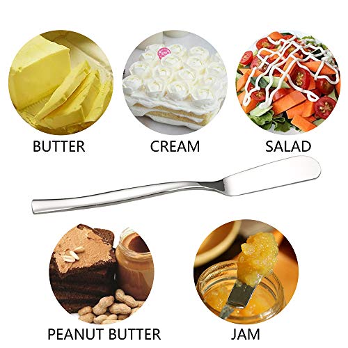 Idomy 6-Piece Stainless Steel Butter Knives, Cheese/Butter Spreaders, 6.32-INCH