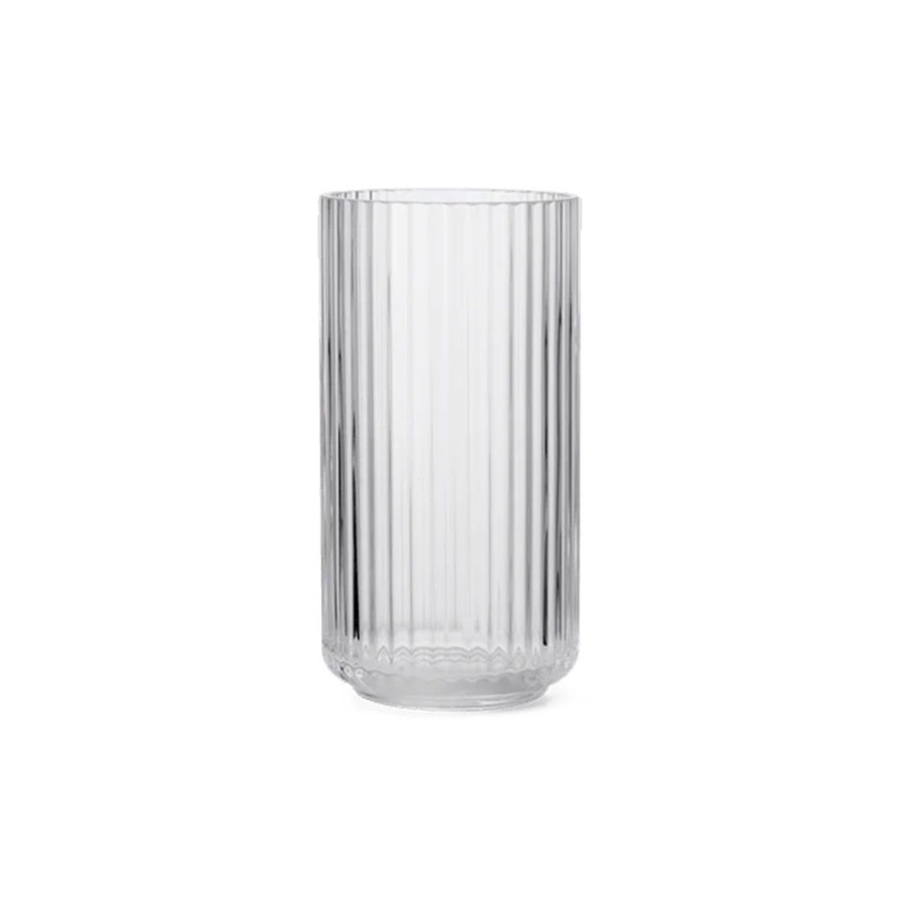 Lyngby Vase Height 20.5 cm Clear Transparent A Mouth Blown Glass Vase in Scandinavian Style with Grooves as Decorative Vase for Flowers, Shrubs or Lantern for Candles and Tea Lights